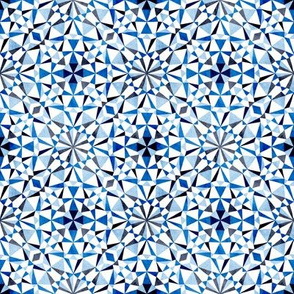 Geometric Mosaic / light Blue monochrome