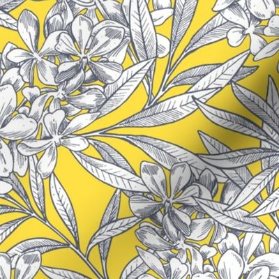 Yellow Grey Spring Detailed Floral Pattern — Pantone 2021