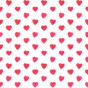 Red hearts on white background M