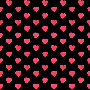 Red hearts on black background M