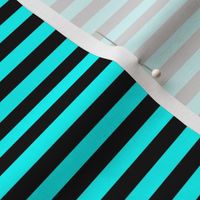 Cyan Bengal Stripe Pattern Horizontal in Black