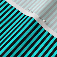 Small Cyan Bengal Stripe Pattern Horizontal in Black