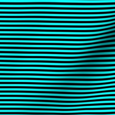 Small Cyan Bengal Stripe Pattern Horizontal in Black