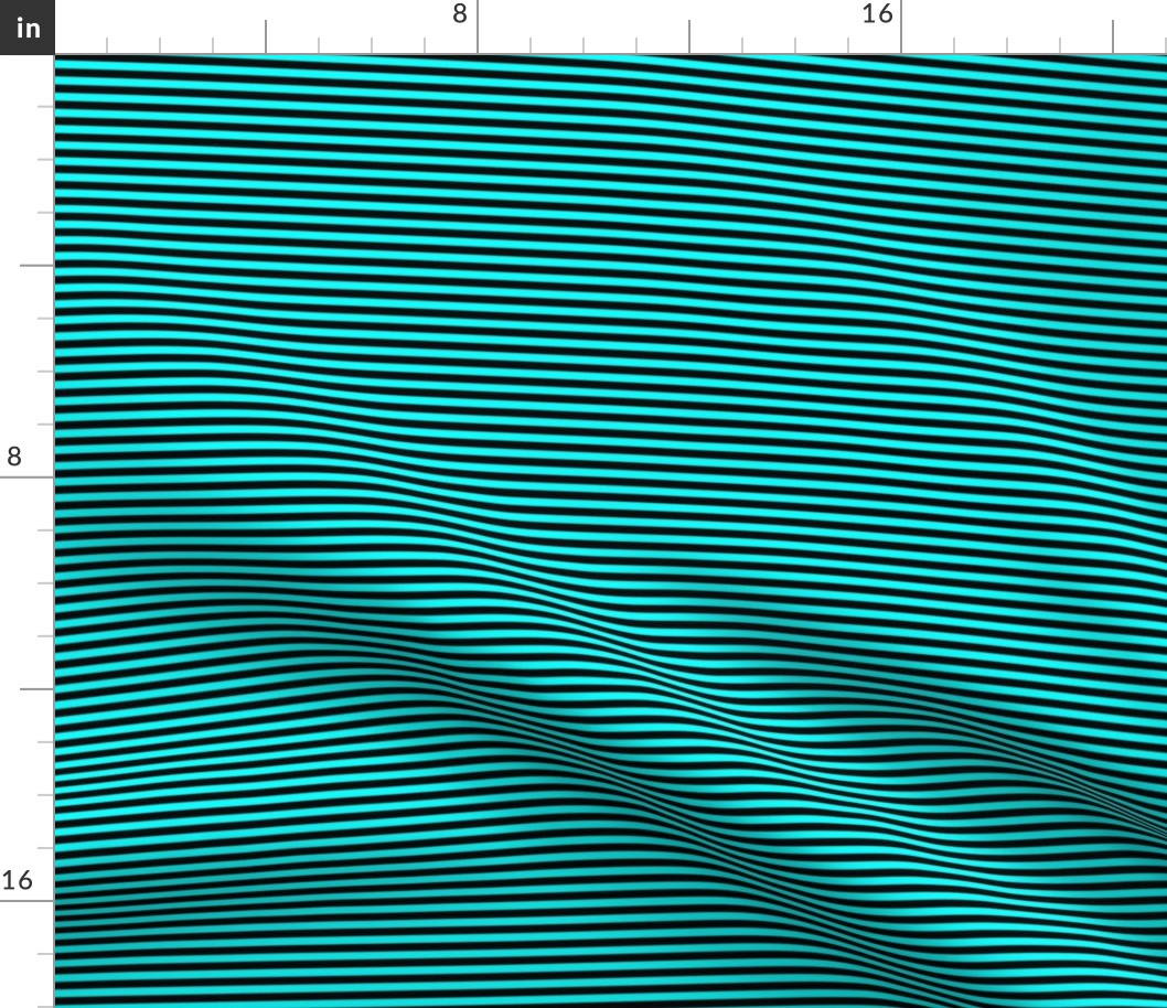 Small Cyan Bengal Stripe Pattern Horizontal in Black