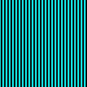 Small Cyan Bengal Stripe Pattern Vertical in Black