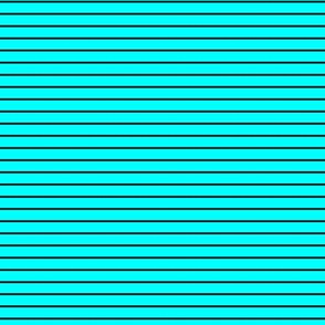 Small Cyan Pin Stripe Pattern Horizontal in Black