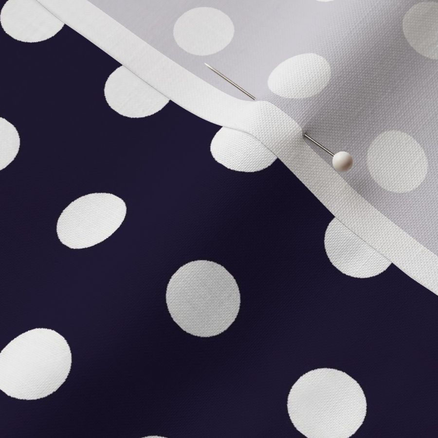 big polka white on navy