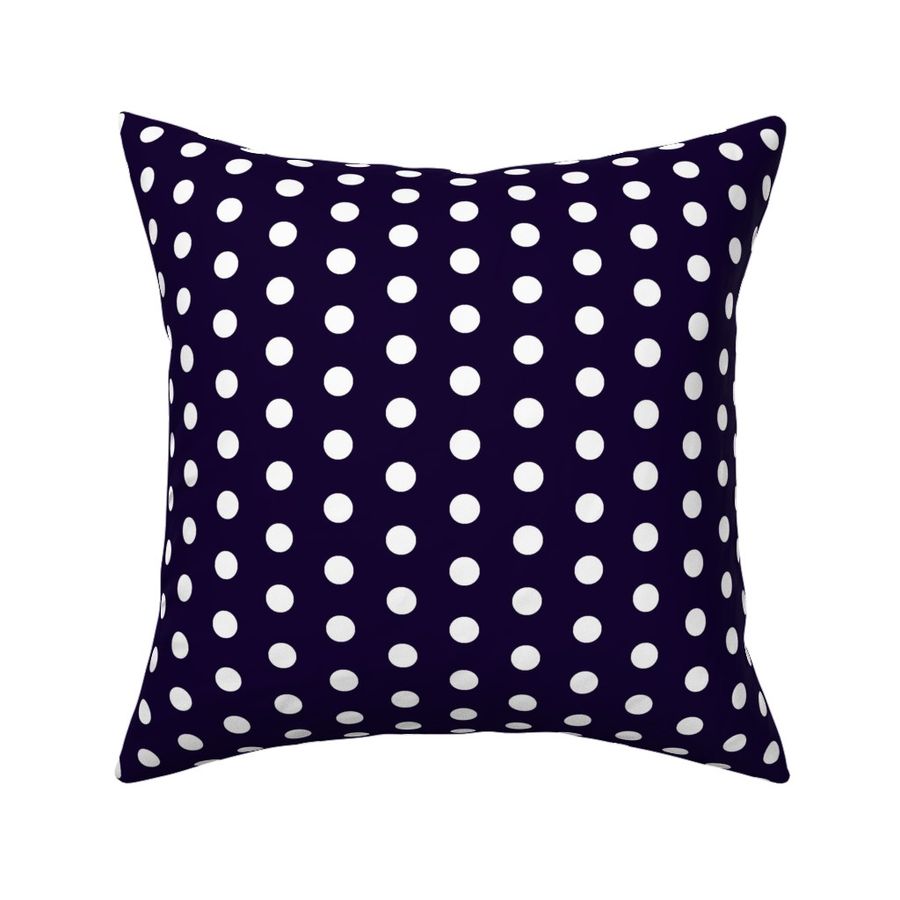 big polka white on navy