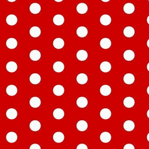 big polka white on red