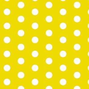 big polka white on yellow