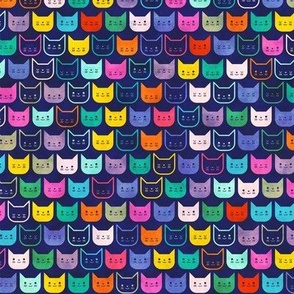 Rainbow Cats- Geometric Cat Faces- Pet Shop- Pets Galore- Vet- Veterinarian- Small Scale- Face Mask