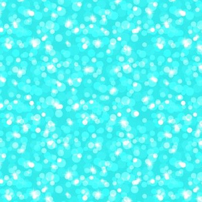 Small Sparkly Bokeh Pattern - Cyan Color