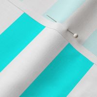 Large Cyan Awning Stripe Pattern Horizontal in White