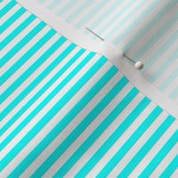 Small Cyan Bengal Stripe Pattern Horizontal in White