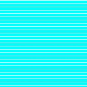 Small Cyan Pin Stripe Pattern Horizontal in White