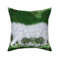 country horse scene fabric