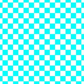 Checker Pattern - Cyan and White