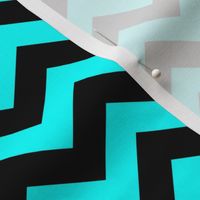 Chevron Pattern - Cyan and Black