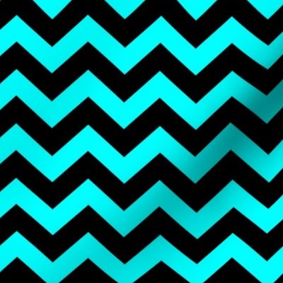 Chevron Pattern - Cyan and Black