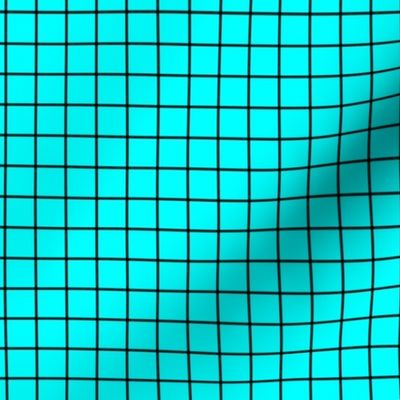 Grid Pattern - Cyan and Black