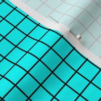 Grid Pattern - Cyan and Black