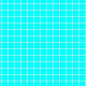 Grid Pattern - Cyan and White
