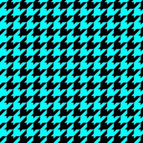 Houndstooth Pattern - Cyan and Black