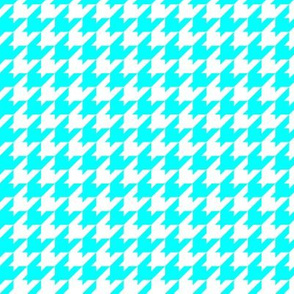 Houndstooth Pattern - Cyan and White