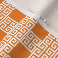  greek key puzzle- orange and white