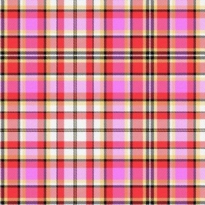 Hot Pink Red and Peach Plaid