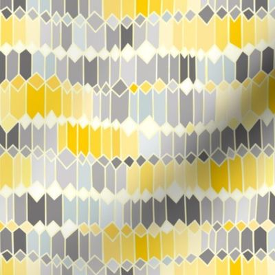 ikat inspired irregular geometry yellow and grey