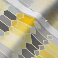 ikat inspired irregular geometry yellow and grey