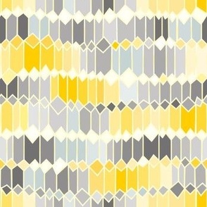 ikat inspired irregular geometry yellow and grey