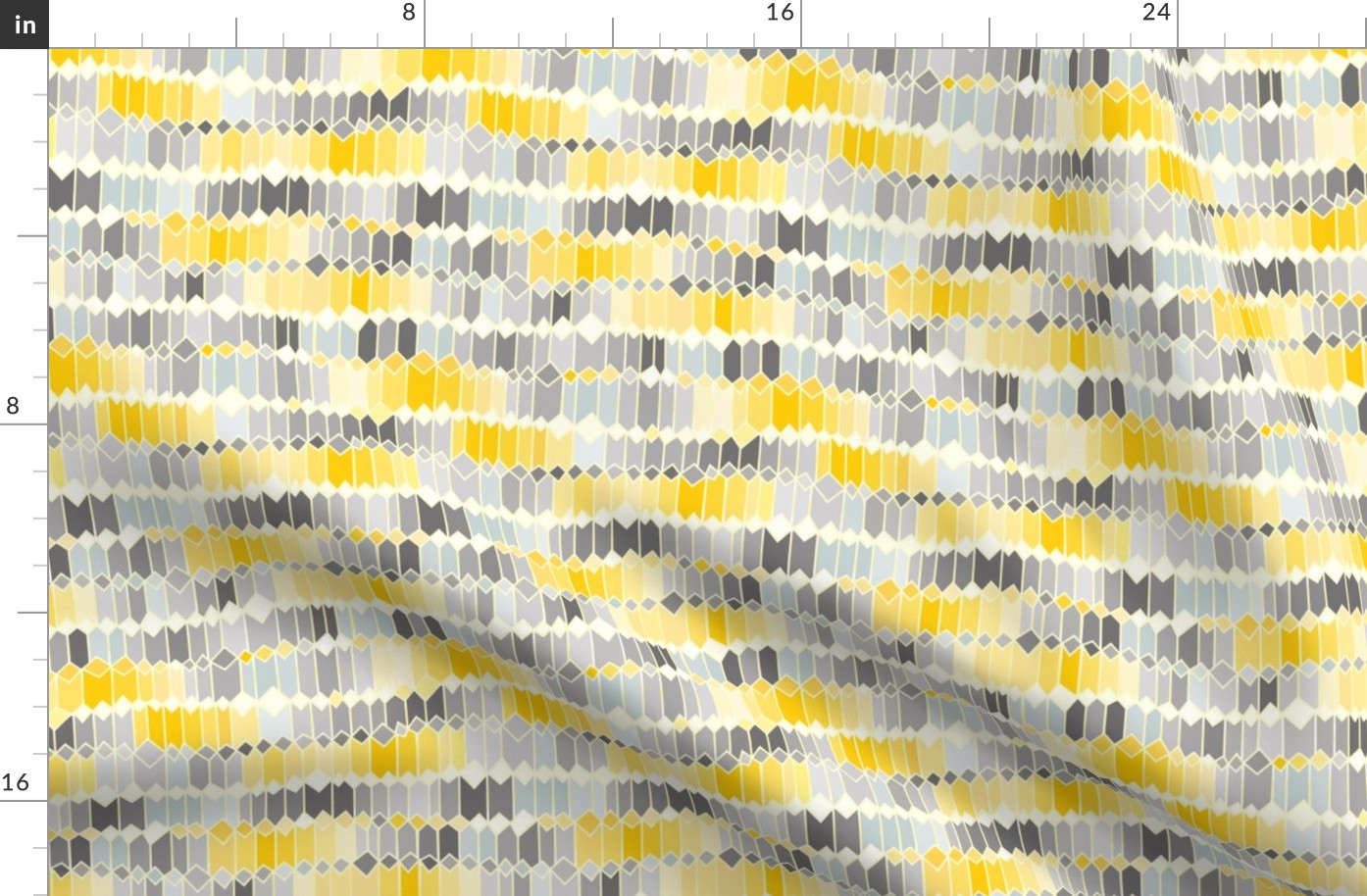 ikat inspired irregular geometry yellow and grey