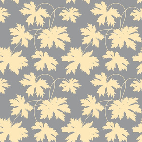 Yellow leaves on gray M