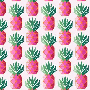 geometric pineapple/pink green/small