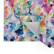 Colorful geometric crystals Watercolor Rainbow Small 