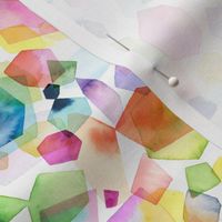 Colorful geometric crystals Watercolor Rainbow Small 