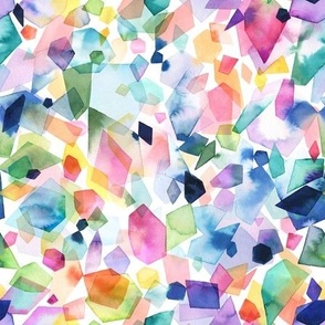 Colorful geometric crystals Watercolor Rainbow Small 