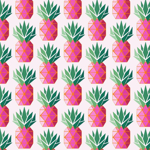 geometric pineapple/pink green