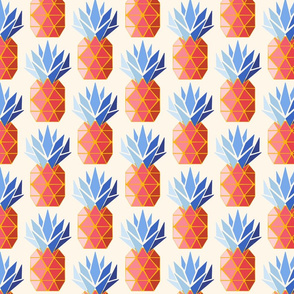 geometric pineapple/peach blue