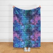 large scale - mystical space universe - teals, pinks, navys - colorwash