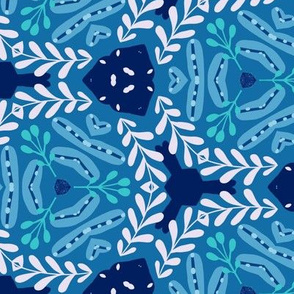 Medium floral blue kaleidoscope