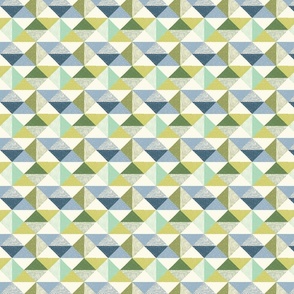 Textured Triangle Geo - Blue Green - Small