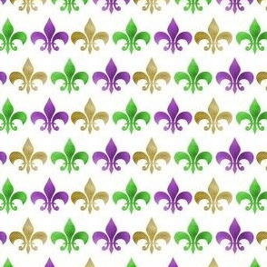 SMALL mardi gras fleur de lis - metallic fabric, gold fabric, mardi gras fabric - metallic look