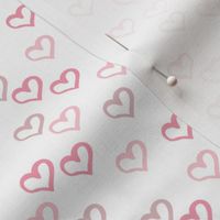 The minimalist hearts boho love sketched ink heart outline soft pink white girls