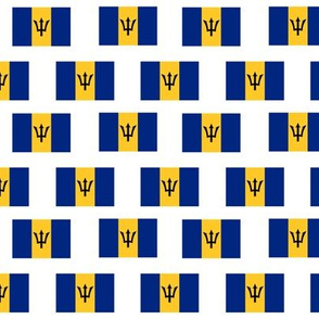 SMALL barbados flag fabric -white