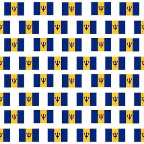 TINY barbados flag fabric -white