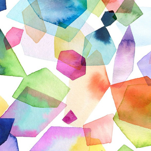 Colorful geometric crystals Watercolor Rainbow Super Jumbo