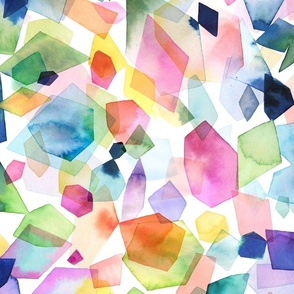 Colorful geometric crystals Watercolor Rainbow Large Jumbo